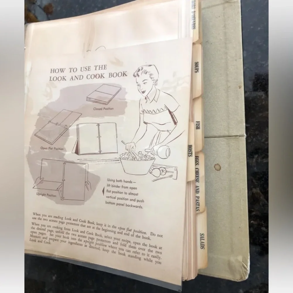 Vintage 1956 Look And Cook Cookbook Tabbed